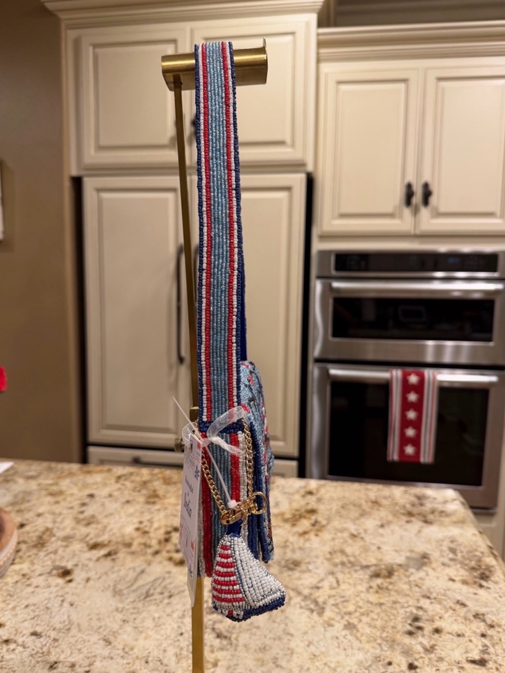 Viral Blue Beaded Sailboat Shoulder Bag - Picture 3 of 9